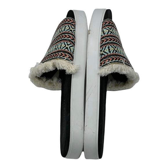 Rebecca Minkoff Printed Fringe Trim Slide Sandals - 9 - Picture 9 of 11